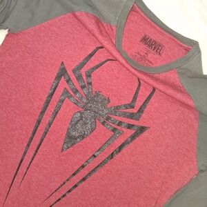 Marvel Spider-Man‎ Kids XL Gray Red Long Sleeve Raglan T-Shirt
